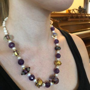 Glass blown bead necklace